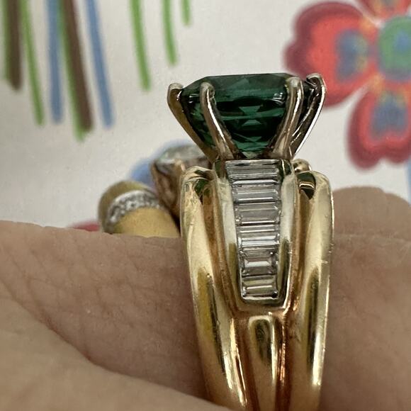 14k Tourmaline And Diamond Ring W/Appraisal - Picture 11 of 16